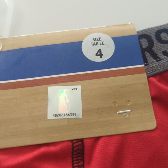 NBA Kids Raptors Red Boxer Briefs - Size 4 NWT - Picture 4 of 5